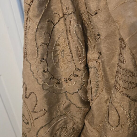 Chico's Gold/Tan Light Weight Jacket/Blazer w/Shoulder Pads- No size tag- EUC - Picture 2 of 4